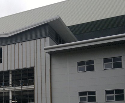 Large clad commercial building completed by Conwell Roofing
